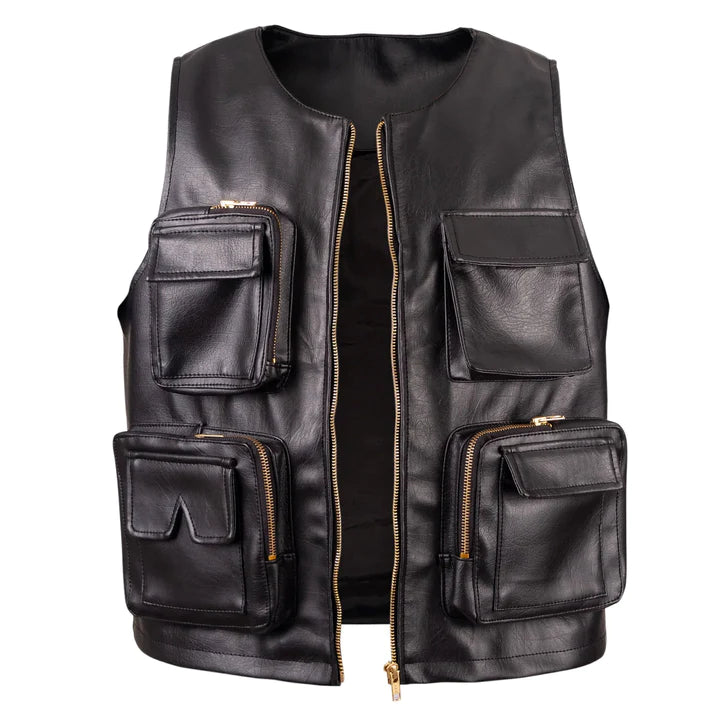 Mens Handmade High Quality Vest, Waist Coat, Leisure Vest, Leather Vest Casual Motorcycle Biker Leather Vest. Leather Waistcoat