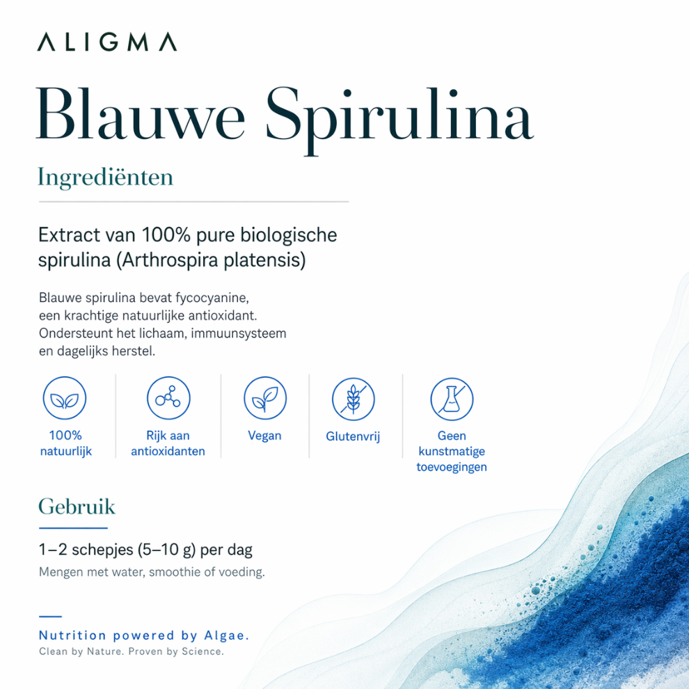 Biologische Blauwe Spirulina poeder 75 gram