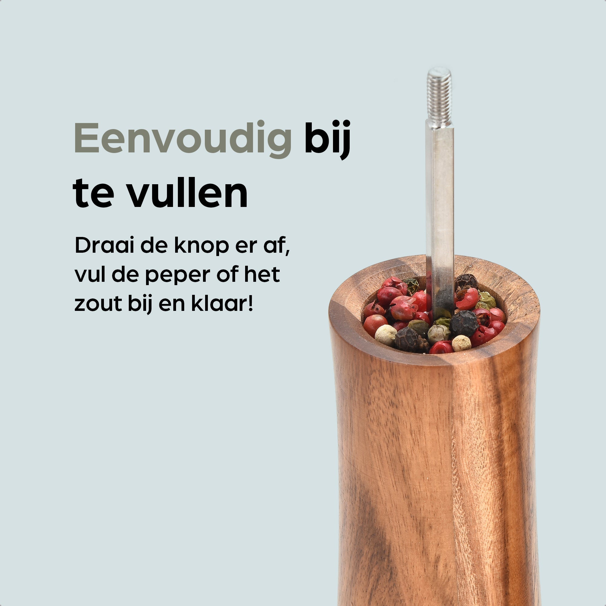 Peper-en Zoutmolen Set Handmatig Bruin - Bali - 22cm