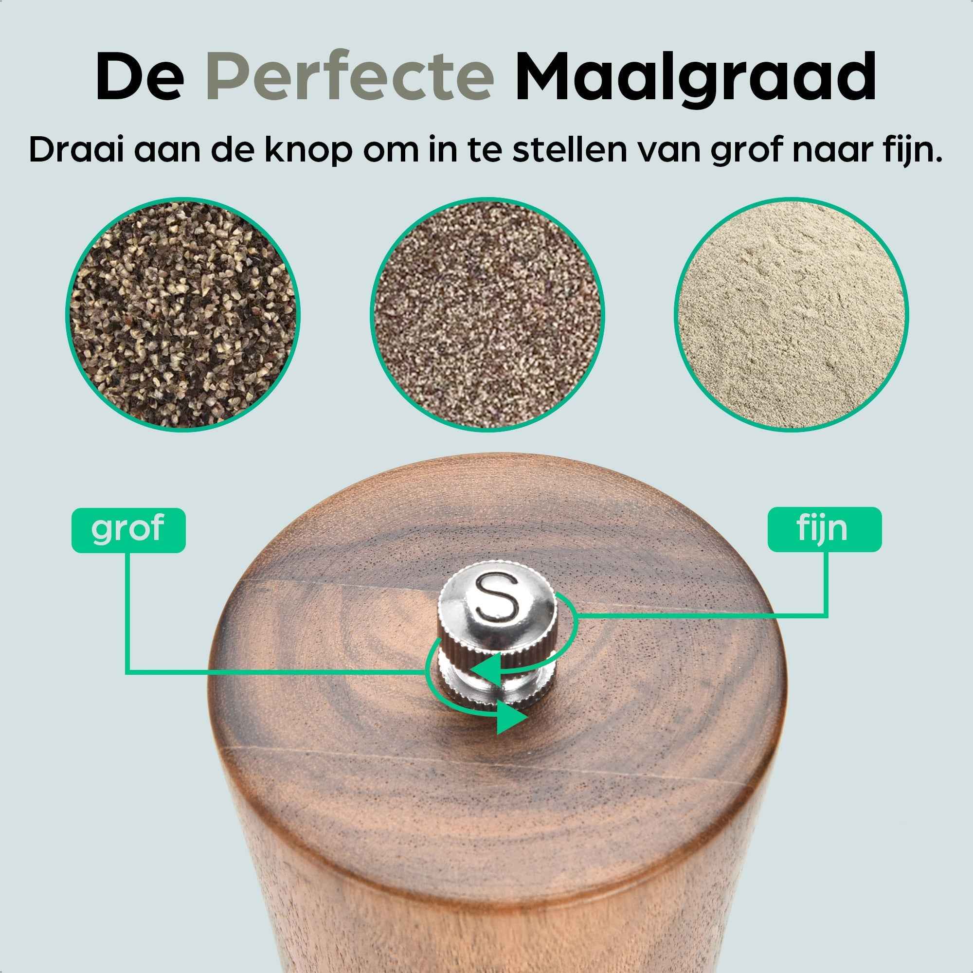 Peper-en Zoutmolen Set Handmatig Bruin - Bali - 22cm