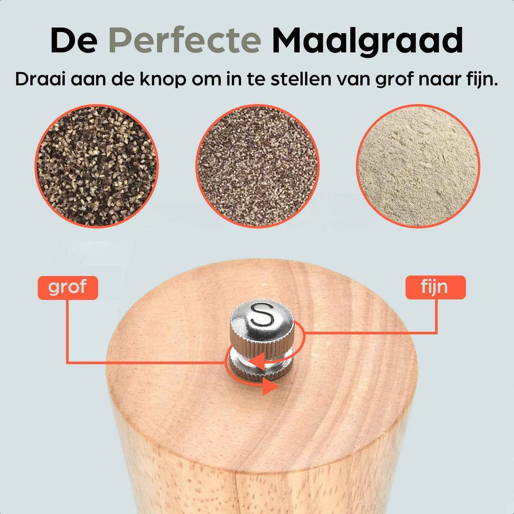 Peper-en Zoutmolen Set Handmatig Blank - Bali - 22cm