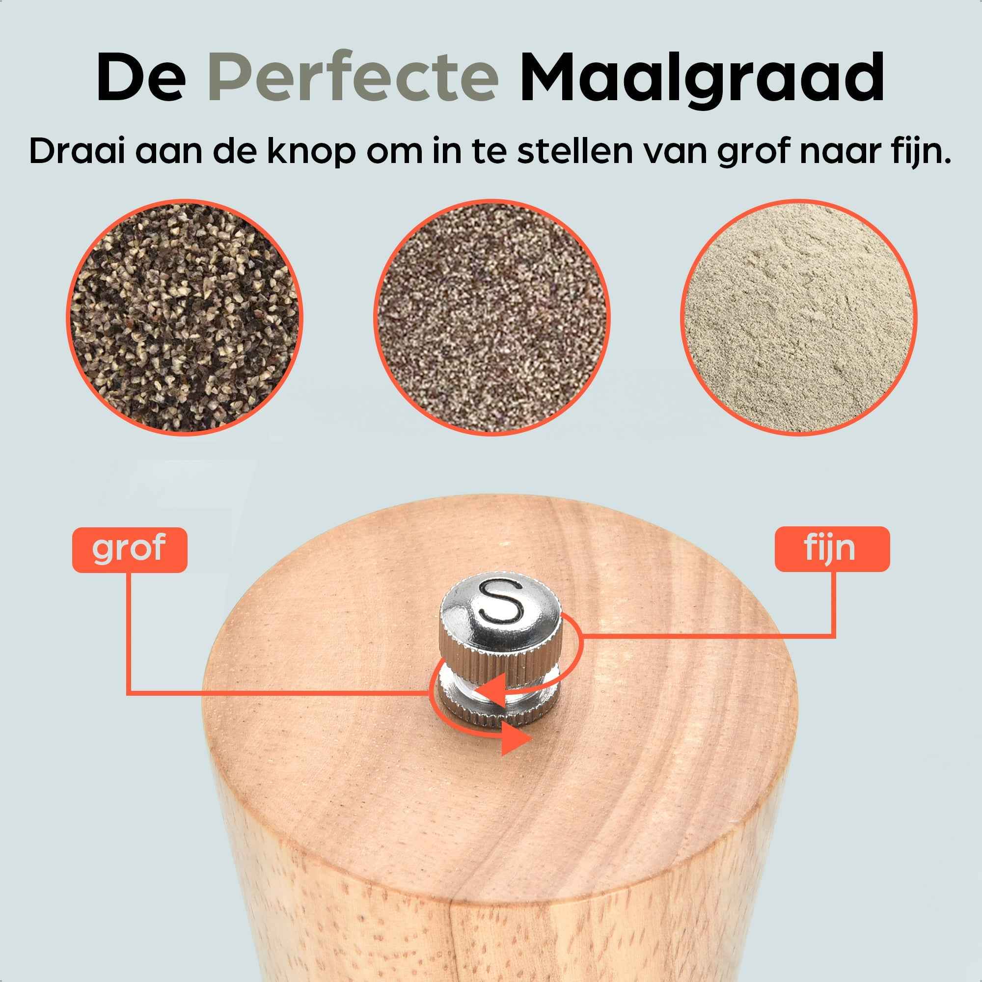 Peper-en Zoutmolen Set Handmatig Blank - Bali - 22cm