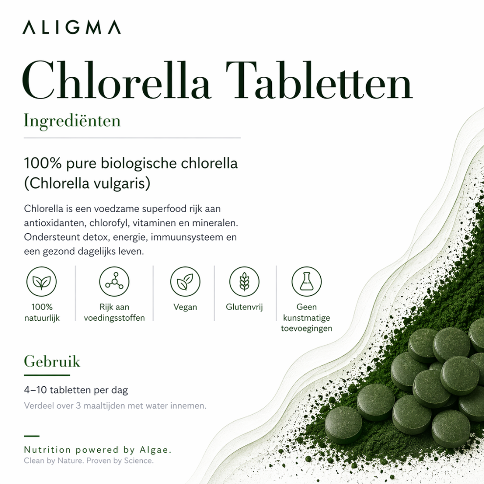 Biologische Chlorella Tabletten 500 stuks - (500 mg per tablet)