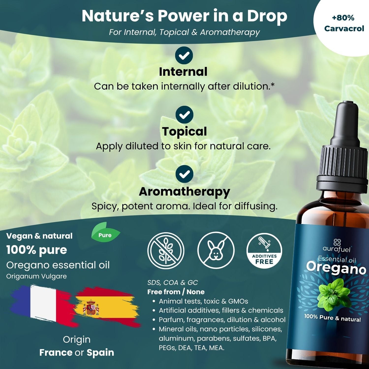 Oregano Olie Natuurlijk & Puur (Origanum Vulgare Supplement)
