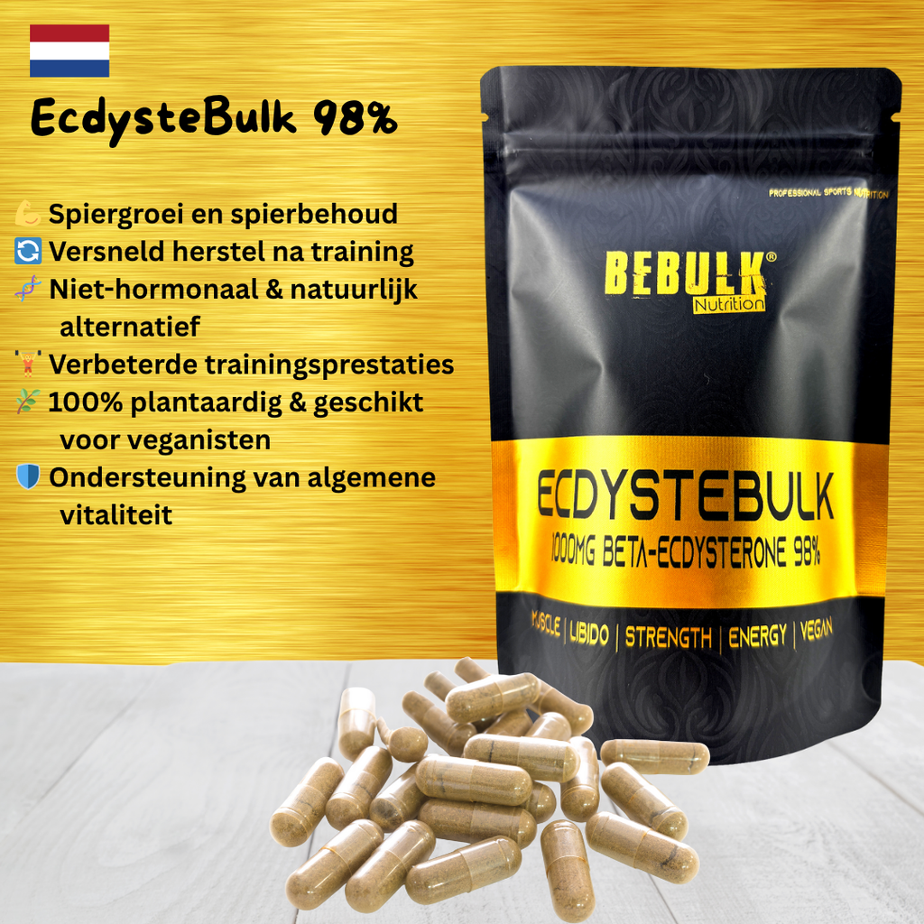 Ecdystebulk - Beta-Ecdysterone 1000mg 98% - Capsules - BeBulk Nutrition - Nutrition Geeks Supplementen en Shilajit-levering