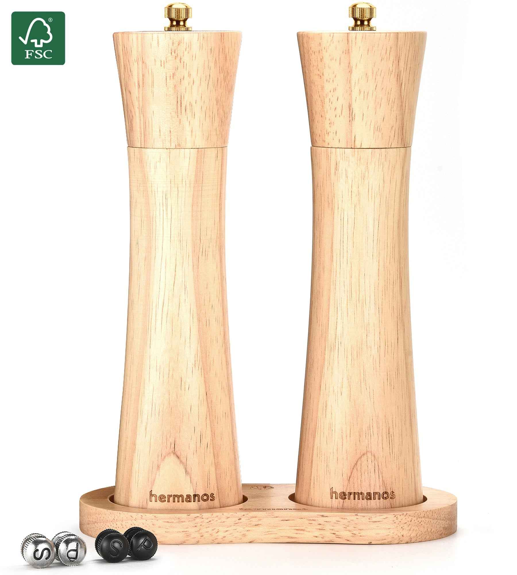Peper-en Zoutmolen Set Handmatig Blank - Bali - 22cm