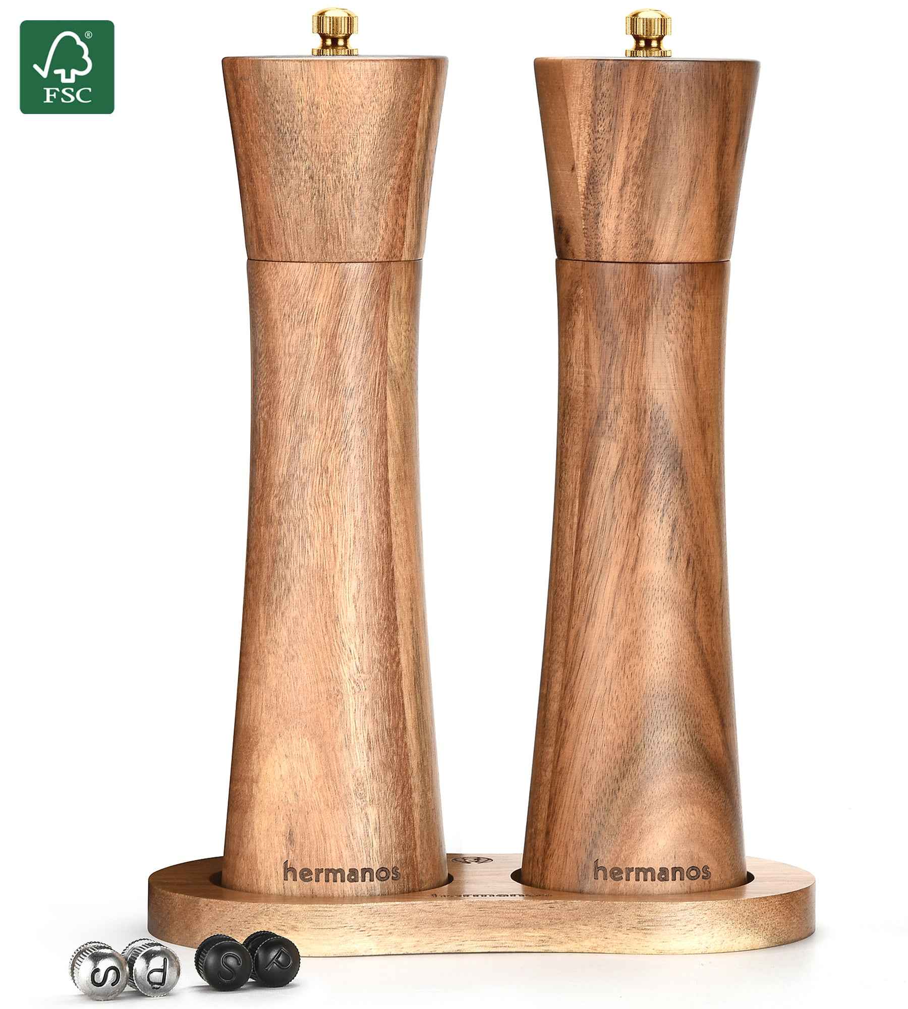Peper-en Zoutmolen Set Handmatig Bruin - Bali - 22cm