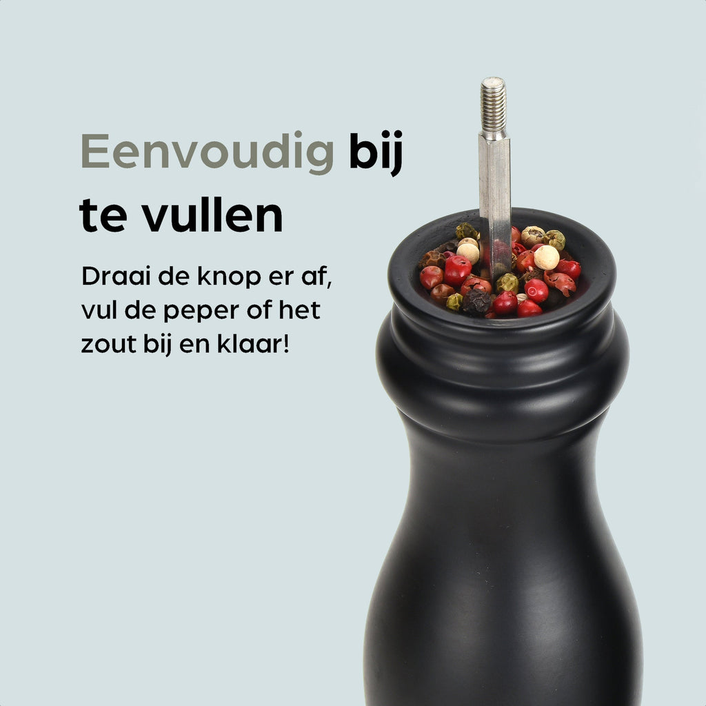 Peper- und Salzmühlen-Set manuell Lyon - Schwarz - 22cm