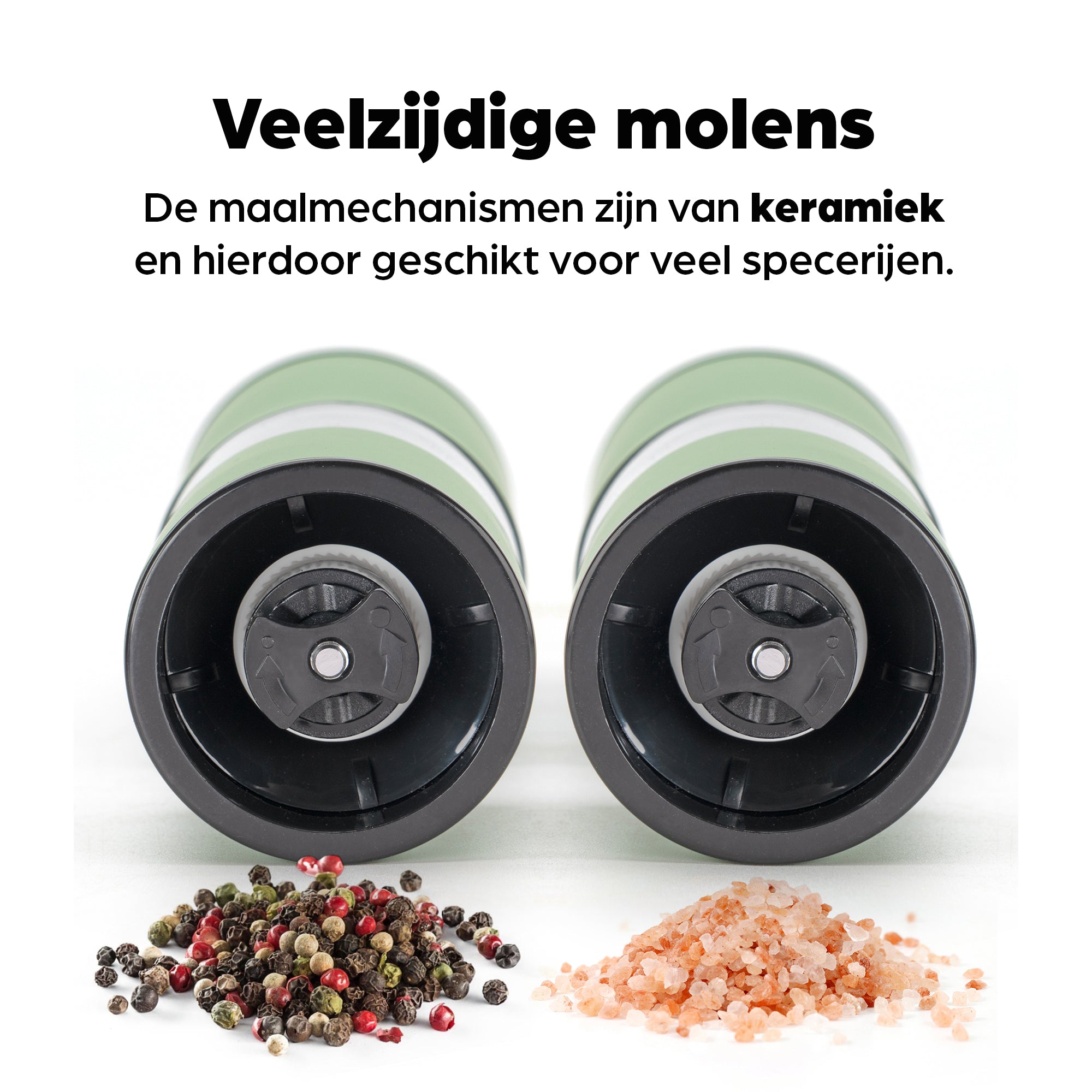 Peper en Zoutmolen Set Handmatig Groen - Oslo - 19cm