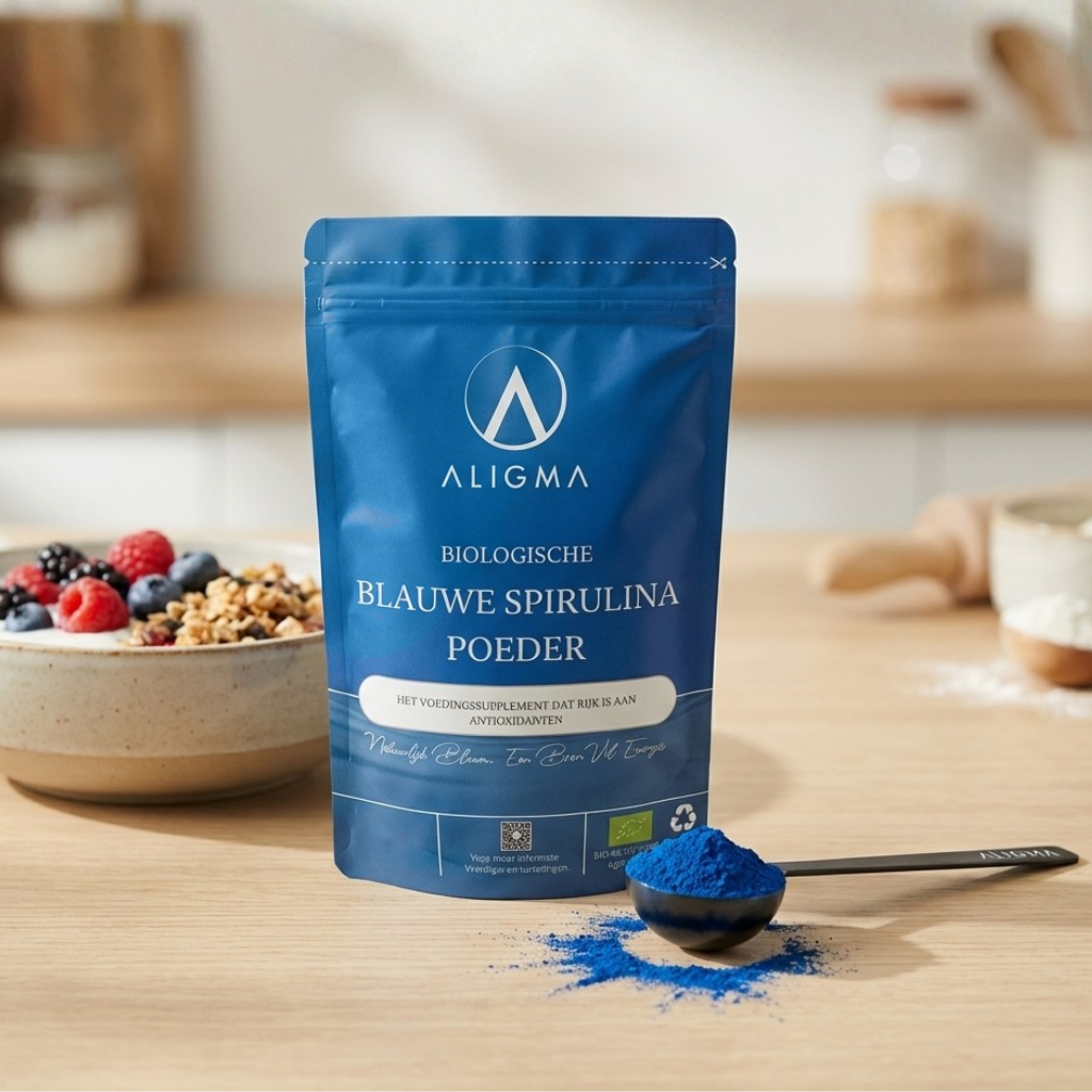 Biologische Blauwe Spirulina poeder superfood 75 gram