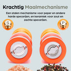 Peper en Zoutmolen Set Handmatig Oranje - Rome - 22cm