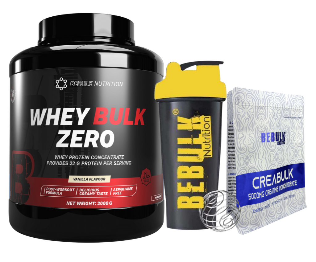 Megadeal 1 Pack: Whey Protein 2000g + Creatine + BeBulk Shaker - Nutrition Geeks Supplementen en Shilajit-levering
