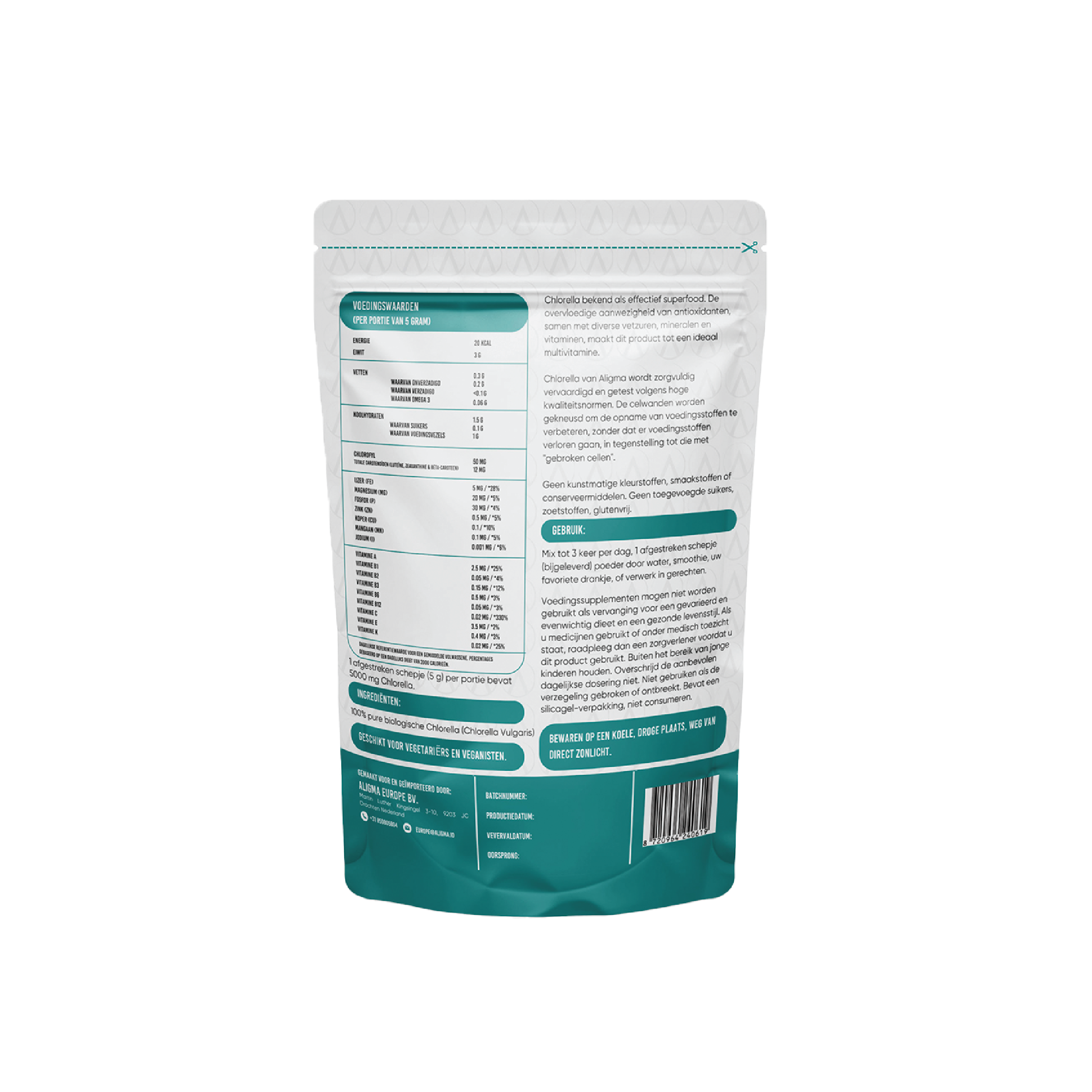 Biologische Chlorella poeder voor dieren 250 gram