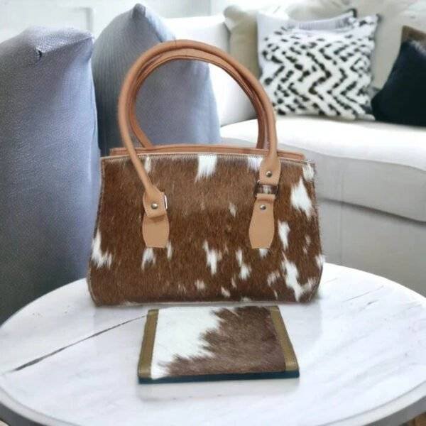 Real Cowhide Western Women Leather Purse Bag Shoulder Tote Bag Zip closure Bag