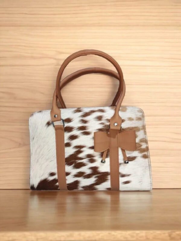 Real Cowhide Western Women Leather Purse Bag Shoulder Tote Bag Zip closure Bag - Image 2