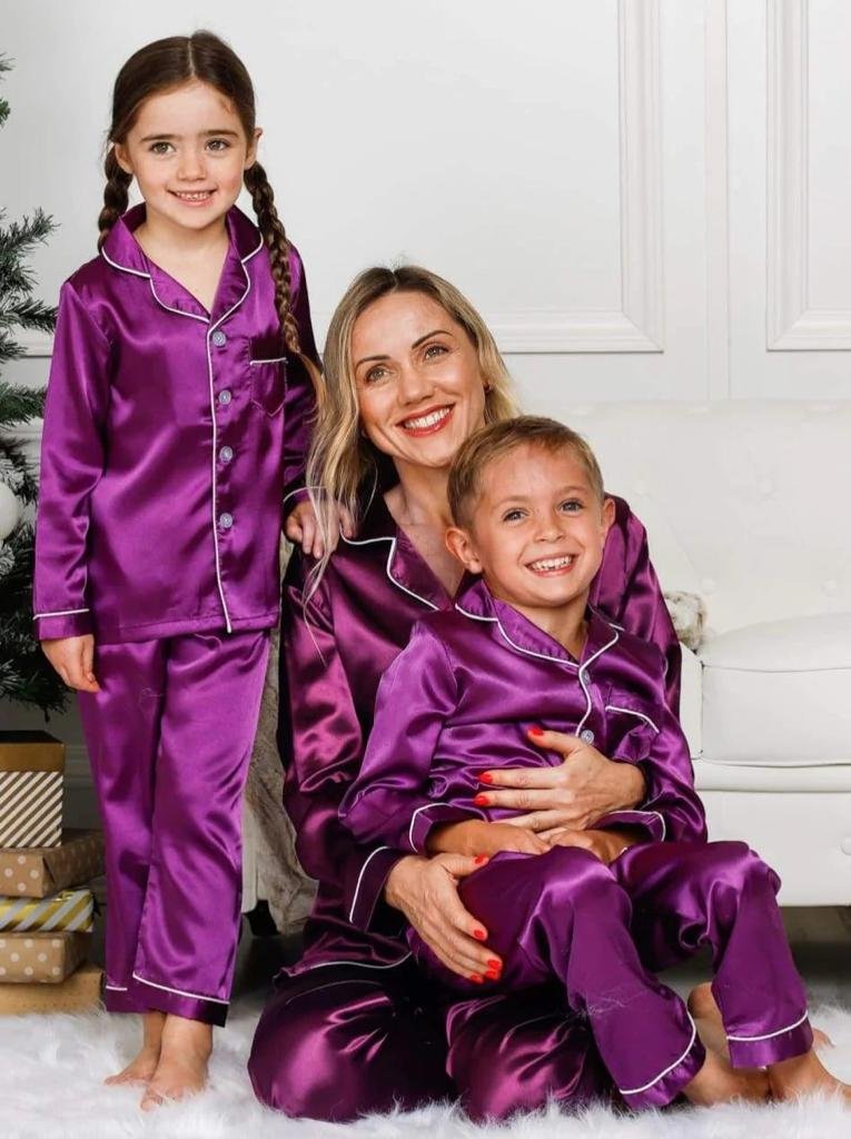 Handmade SILK pyjamas set for Women and Kids, Nightwear