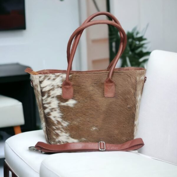 Handmade Real Cowhide Western Women Leather Purse Bag Shoulder Tote Bag Zip closure Bag - Image 5