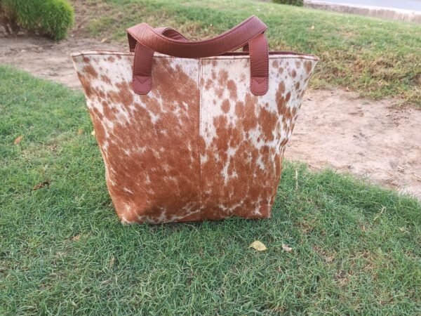 Handmade Real Cowhide Hair on Leather Tote Bag,  Women Hand bag,  Shoulder Bag, Shopping Bag