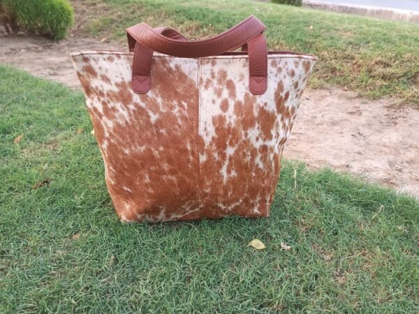 Handmade Real Cowhide Hairon Leather Tote Bag Women Hand bag Shoulder Bag Shopping Bag