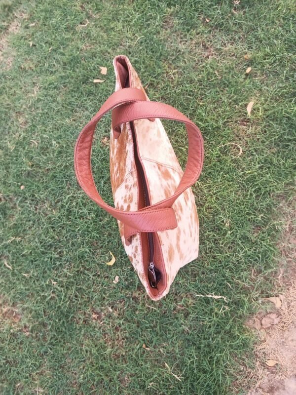 Handmade Real Cowhide Hair on Leather Tote Bag,  Women Hand bag,  Shoulder Bag, Shopping Bag - Image 3