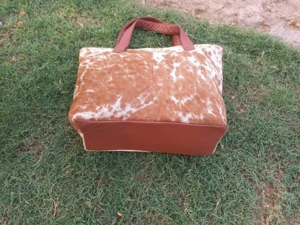 Handmade Real Cowhide Hair on Leather Tote Bag,  Women Hand bag,  Shoulder Bag, Shopping Bag - Image 5