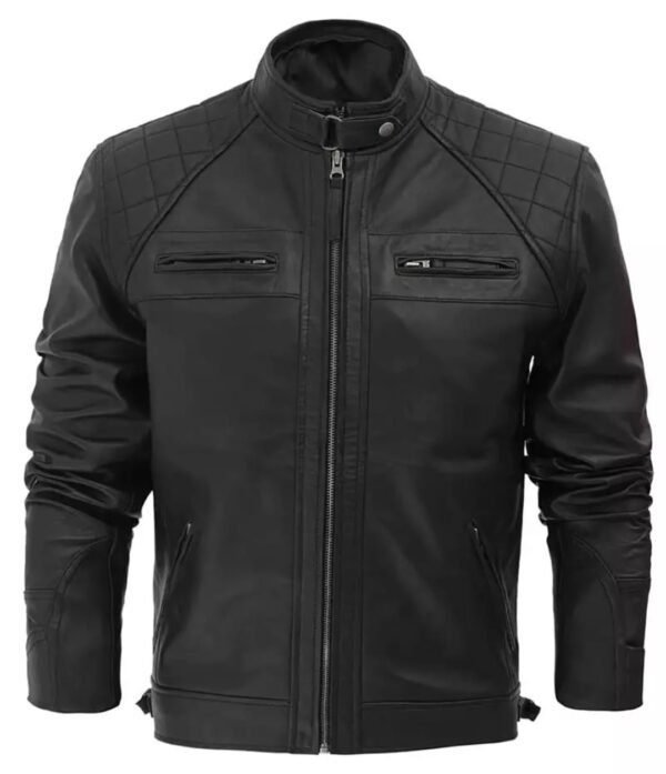 Brown and Black handmade Leather jacket for men and women. - Image 6