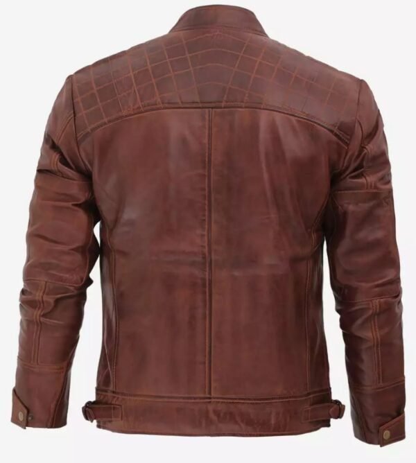 Brown and Black handmade Leather jacket for men and women. - Image 5