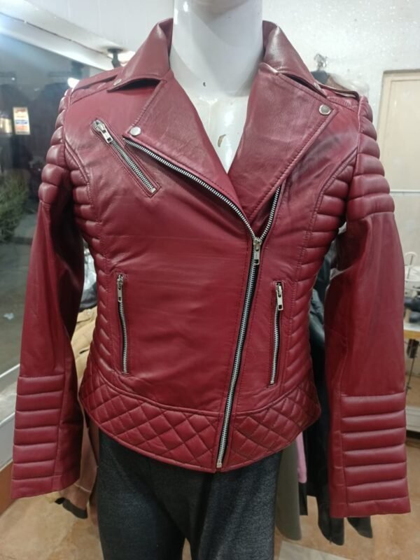 Brown and Black handmade Leather jacket for men and women. - Image 4